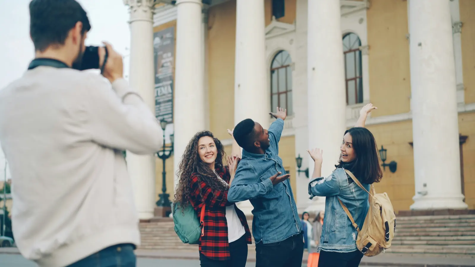International students visiting a university campus